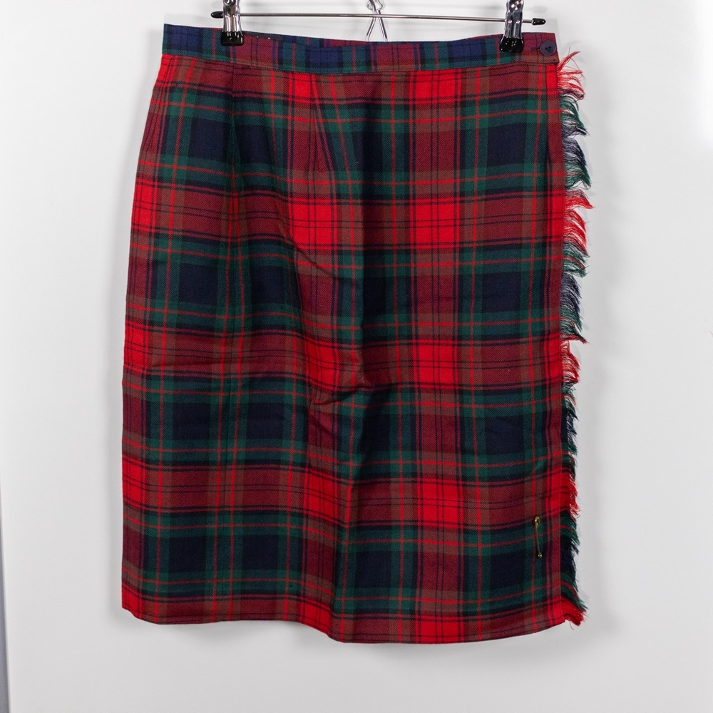NWT Plaid Wool Rafaella Wrap Skirt